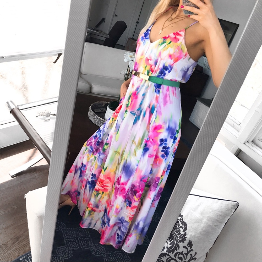 🌷 NICOLE MILLER NEW YORK MULTI FLORAL MAXI DRESS! - Picture 2 of 12